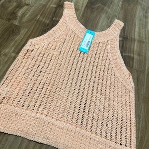 Brand new Bishop + Young cropped mesh tank - peach/coral
